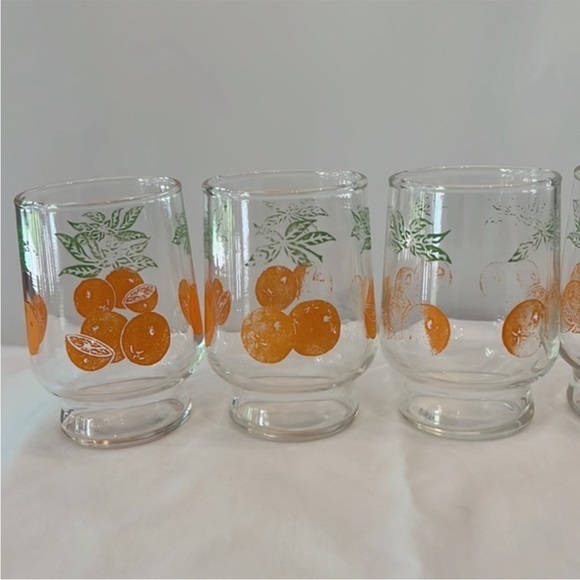 Vintage Orange Juice‎ Carafe Decanter 5 Matching Juice Glasses - Picture 6 of 11